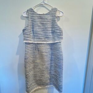 Ann Taylor Factory| 4P Fringe Tweed Business Casual Career Sheath Dress